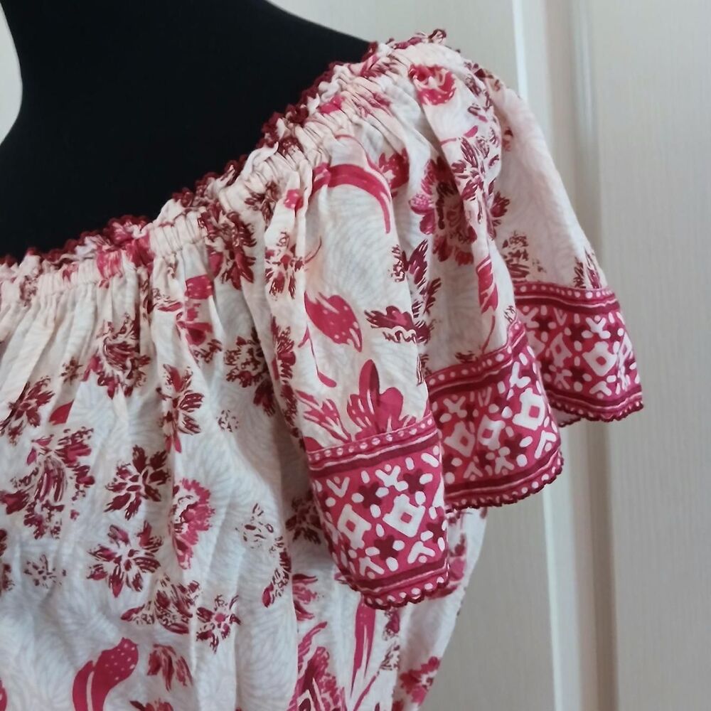 Poupette St Barth Pint/White Coastal Romantic Floral Print Set Top M/L & Skort S - Picture 8 of 8